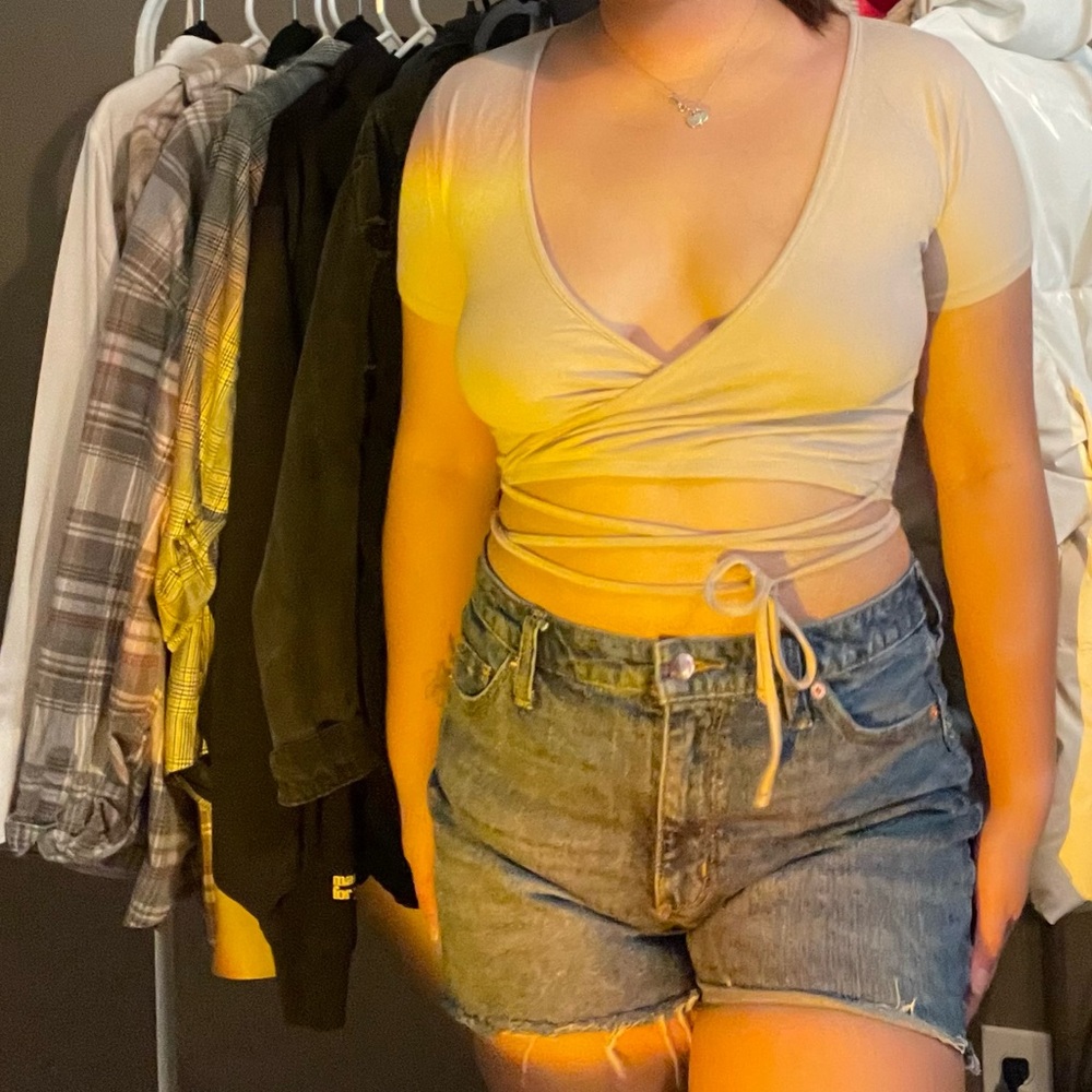 Tan Tied Crop Top